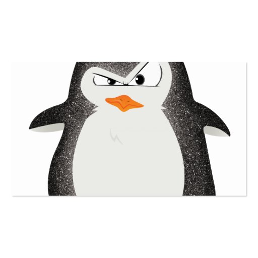 Angry Penguin Glitter Photo Print Business Card (front side)