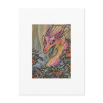 Angry pink dragon ATC ACEO postcards by thedancingemu Angry pink dragon ATC ACEO postcards