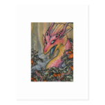 Angry pink dragon ATC ACEO Postcards