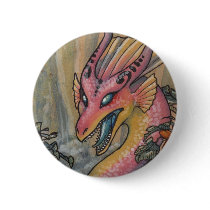 Angry pink dragon button by thedancingemu Angry pink dragon button