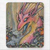 Angry pink dragon mousepad mousepads