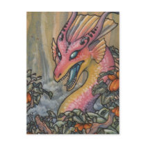 Angry pink dragon postcard by thedancingemu Angry pink dragon postcard