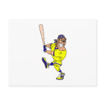 Angry pirate batter baseball post card