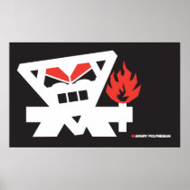 Angry Polynesian - black / white Posters