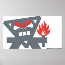 Angry Polynesian - grey Poster