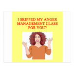 angry psychology joke post card