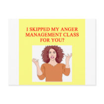 angry psychology joke post card
