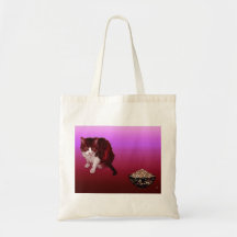 Angry Purple Kitten Tote Bag