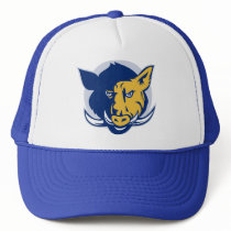 angry razorback wild pig hog boar head mesh hat