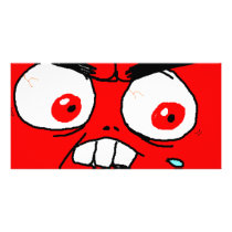 Angry Red Rage Face photo cards by worldsfinestshop Angry Red Rage Face photo cards