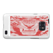 Angry Red Tiger Horizontal Lines Galaxy SII Case