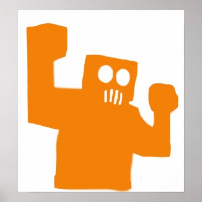 Angry robot poster by queen_vintage