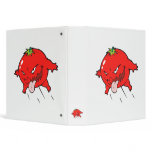 angry rotten tomato cartoon character 3 ring binder
