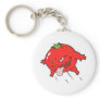 angry rotten tomato cartoon character keychain