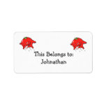angry rotten tomato cartoon character custom address labels
