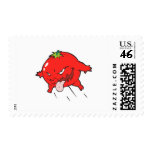 angry rotten tomato cartoon character postage
