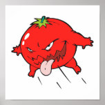 angry rotten tomato cartoon character posters