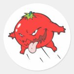 angry rotten tomato cartoon character stickers