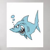 angry shark posters