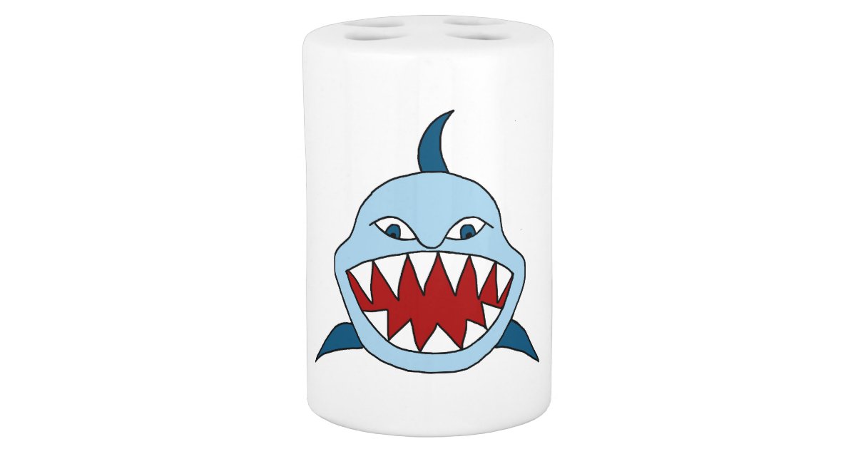 Angry Shark Soap Dispenser And Toothbrush Holder Zazzle