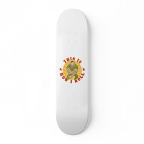 angry skull face army punk skateboard deck
