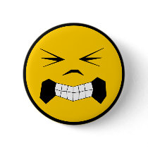 Angry "smiley" pinback button