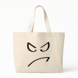 angry smiley icon tote bags