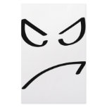 angry smiley icon stationery design