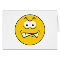 Angry Snarling Smiley Face Greeting Card