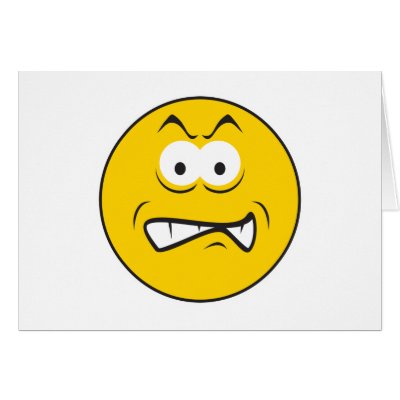Angry Snarling Smiley Face Greeting Card by doonidesigns