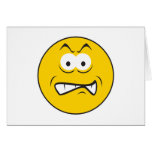 Angry Snarling Smiley Face Greeting Card