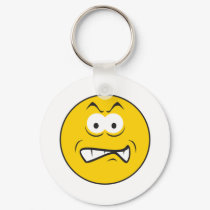 Angry Snarling Smiley Face keychains
