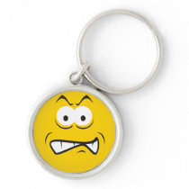 Angry Snarling Smiley Face Keychains
