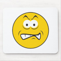 Angry Snarling Smiley Face Mouse Mat