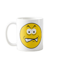 Angry Snarling Smiley Face Coffee Mugs