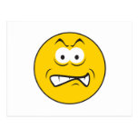 Angry Snarling Smiley Face Post Card