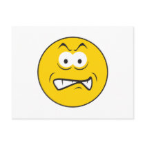 Angry Snarling Smiley Face Post Card