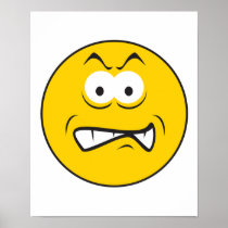 Angry Snarling Smiley Face Posters