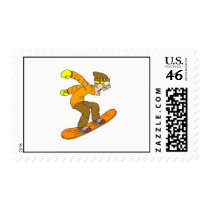 Angry Snowboarder Postage Stamp