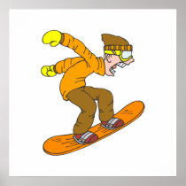 Angry Snowboarder Poster