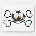 Angry soccer ball Skull and Crossbones Mouse Mats