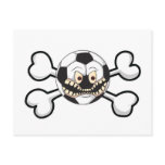 Angry soccer ball Skull and Crossbones Postcard