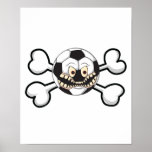 Angry soccer ball Skull and Crossbones Poster