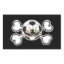 Angry soccer ball Skull and Crossbones Rectangular Sticker