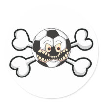 Angry soccer ball Skull and Crossbones stickers by doonidesigns Angry soccer ball Skull and Crossbones stickers