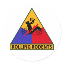 Angry Squirrel Militia Armored Division Round Stickers