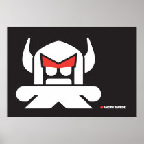 Angry Swede - white on black Posters