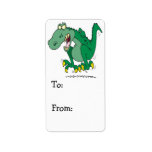 angry t-rex dino tantrum personalized address label