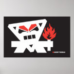Angry Tikiman - white on black posters