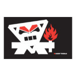 Angry Tikiman - white on black Print